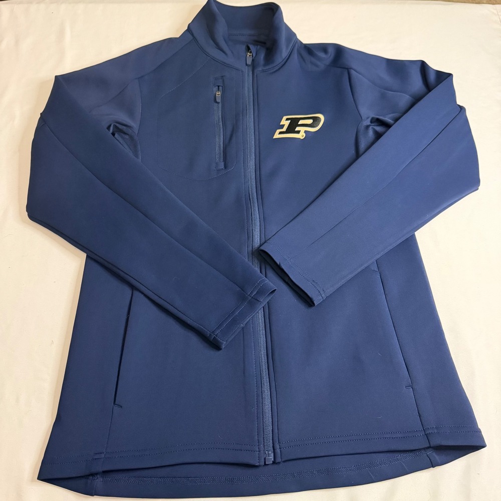 Antigua Purdue Boilermakers Womens Navy Blue Full Zip Softshell Jacket Small